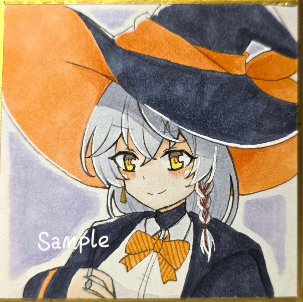 手描きイラスト ブルーアーカイブ エリ ミニ原画 ファンアート 豆色紙