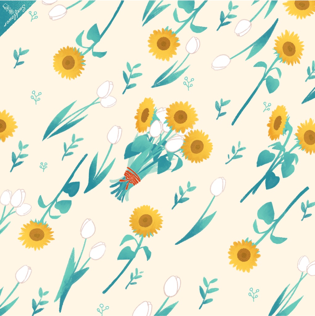 Sunflower花束ハンカチ