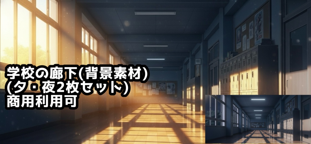 学校の廊下のイラスト