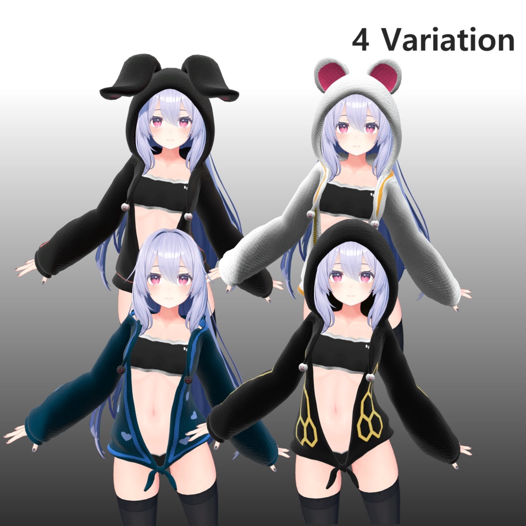 【桔梗(kikyo)】フードパジャマ(HoodiePajamas)1.2