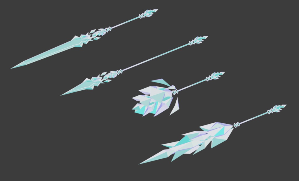 【オリジナル変形武器】EncelusGlacies&DustTailGlacies(グラキエス)(剣・メイス・槍)