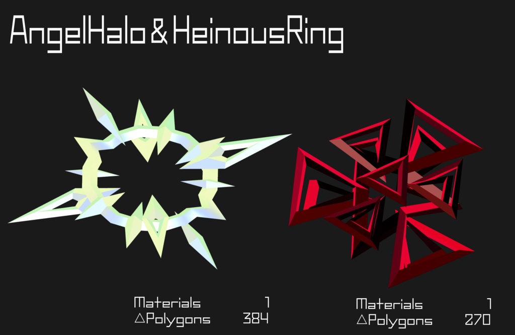 【3Dアクセサリー】AngelHalo＆HeinousRing（光輪　天使の輪　ヘイロー）