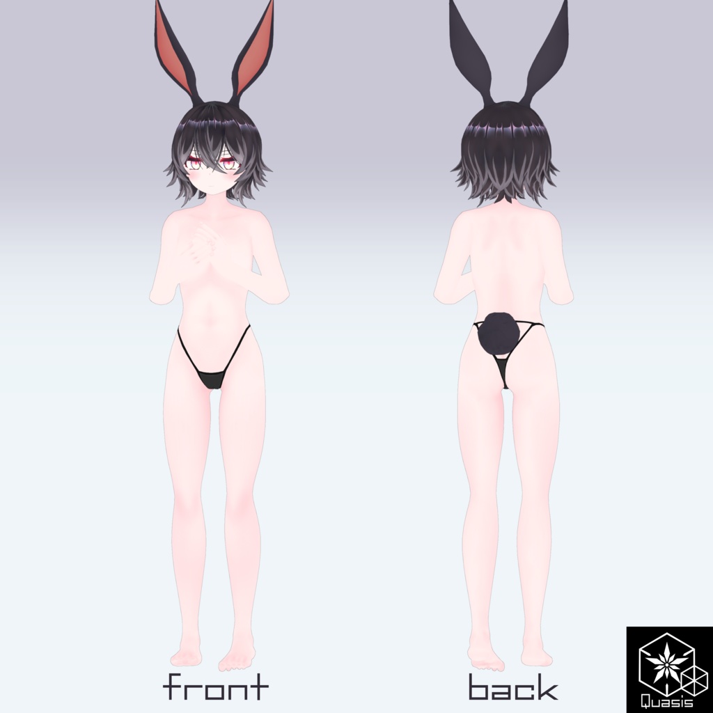 オリジナル3Dアバターモデル 瑠璃色月の黒兎