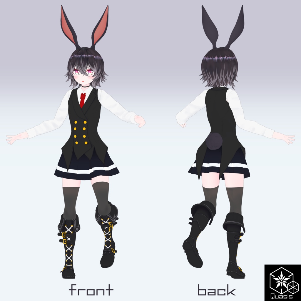 オリジナル3Dアバターモデル 瑠璃色月の黒兎