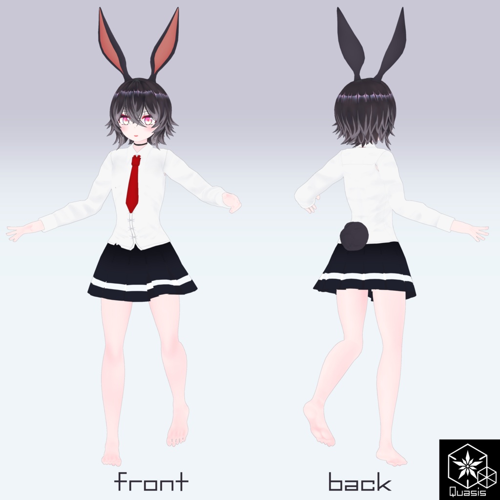 オリジナル3Dアバターモデル 瑠璃色月の黒兎