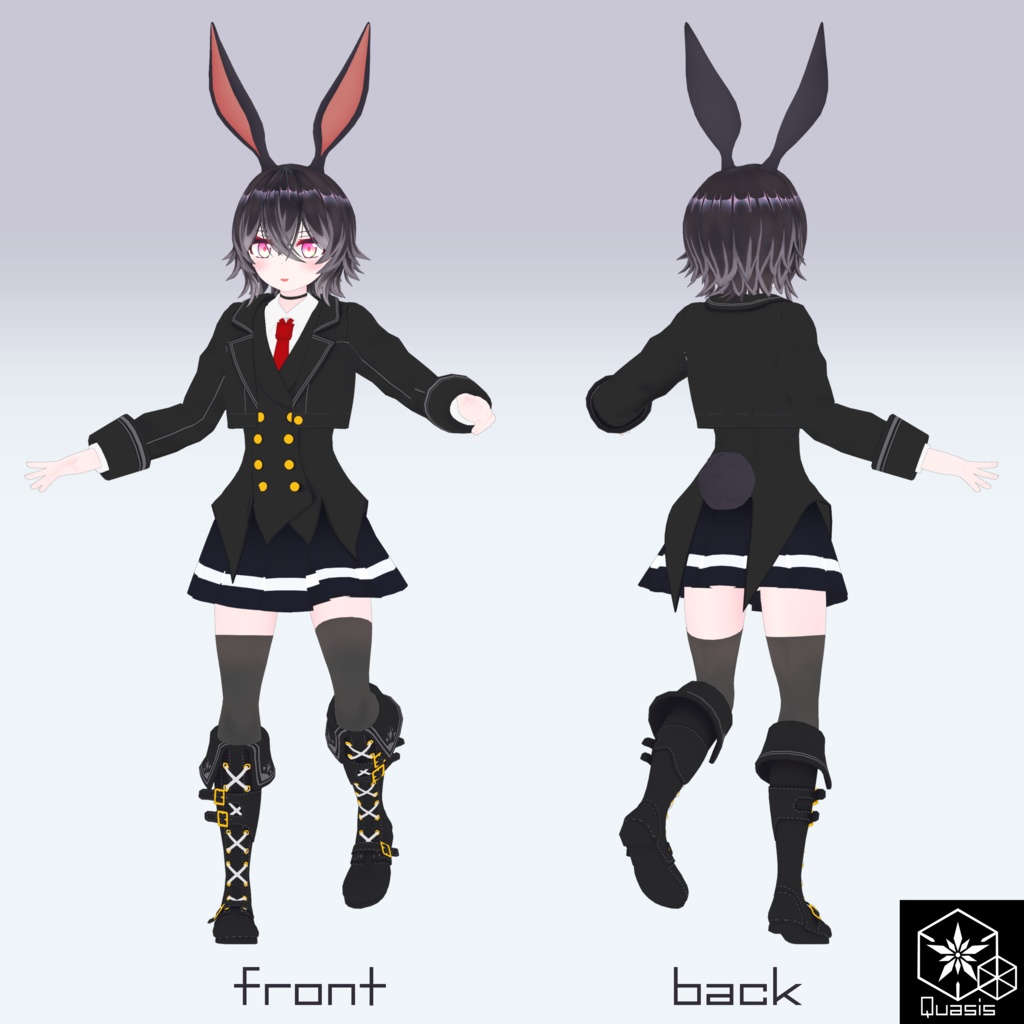 オリジナル3Dアバターモデル 瑠璃色月の黒兎