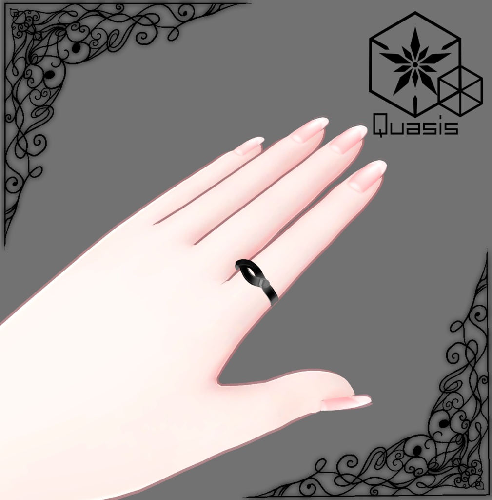 【無料DL3Dモデル】クアシス製の指輪 Quasi's ring (VRChat用3Dモデル)