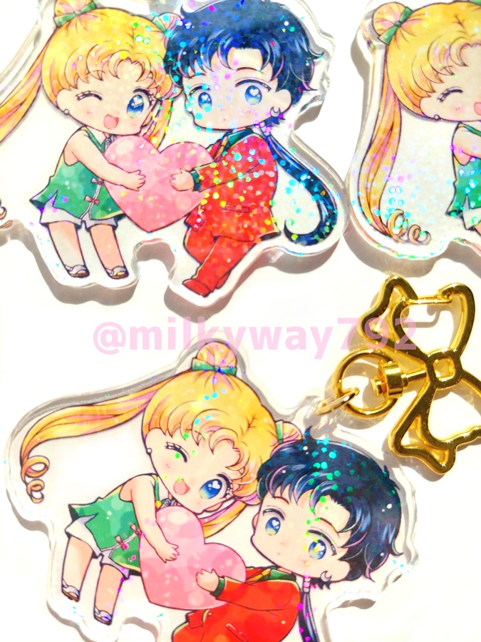 キラキラ星うさアクキー