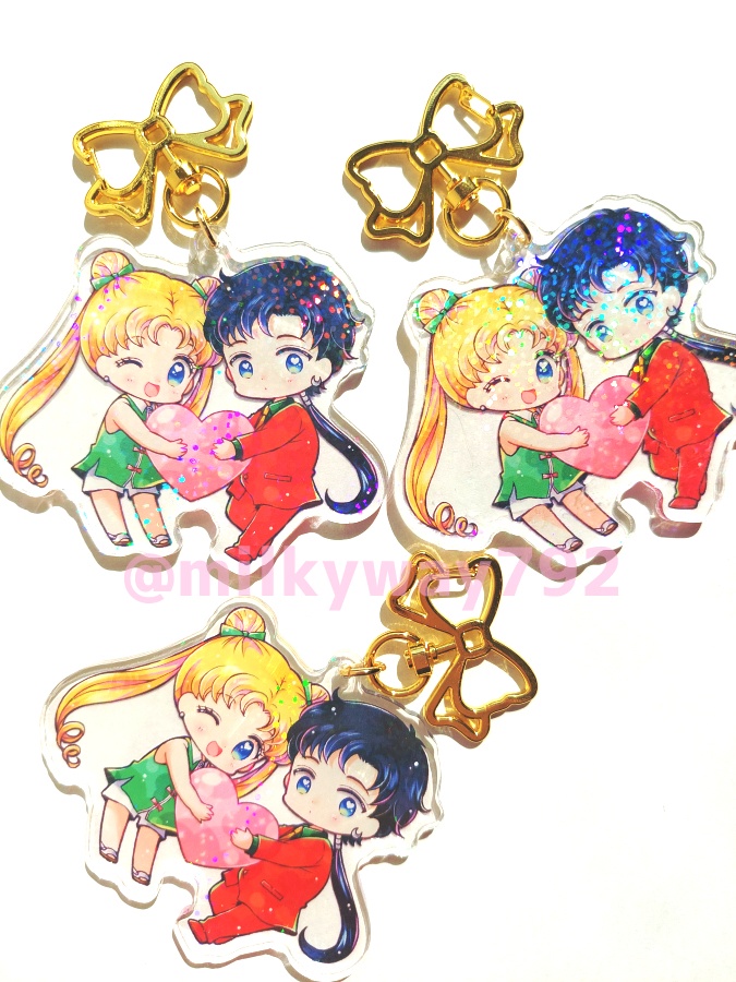 キラキラ星うさアクキー