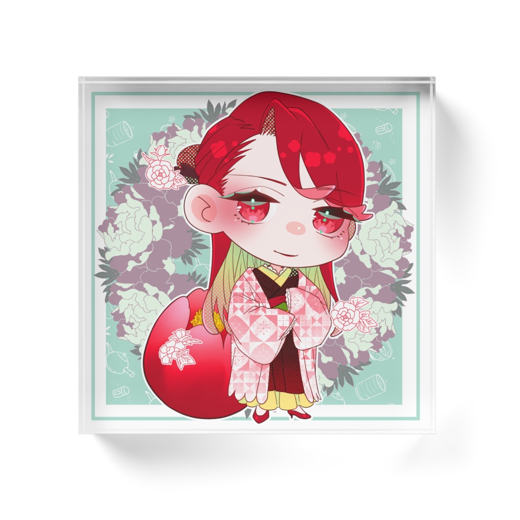 寒牡丹アクリルブロック