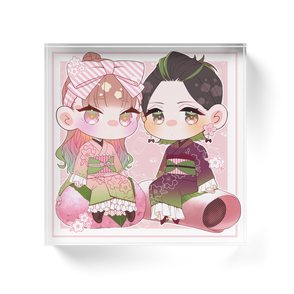 桜餅アクリルブロック