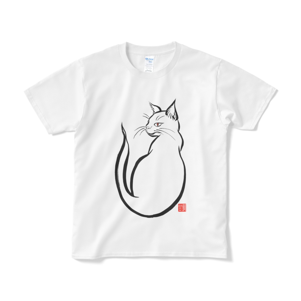 見返りネコ モノクロ