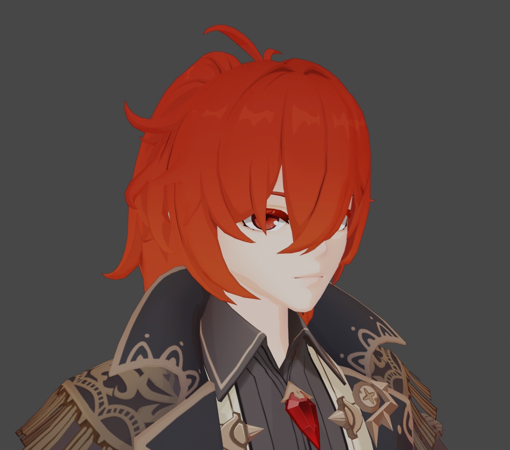 Diluc RD Edited hair and texture