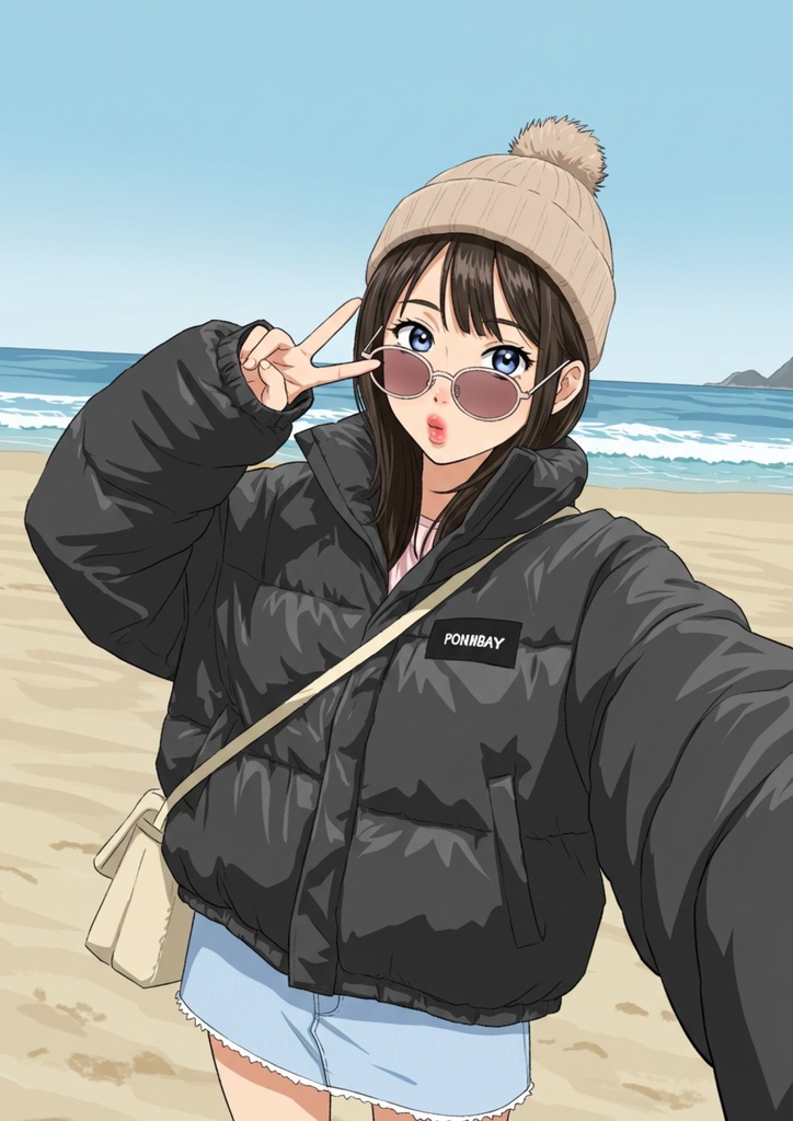 ニット帽子が似合う都会的美少女⑤