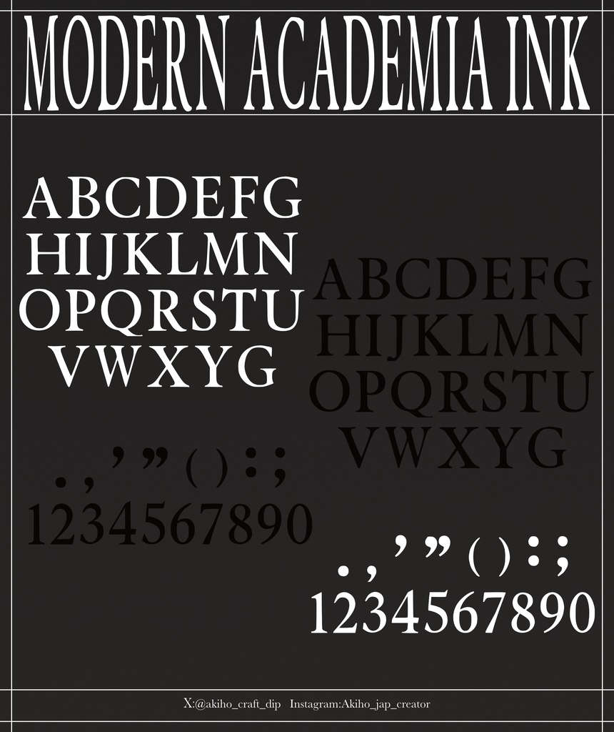 フォント『Modern academia INK(DEMO版)』