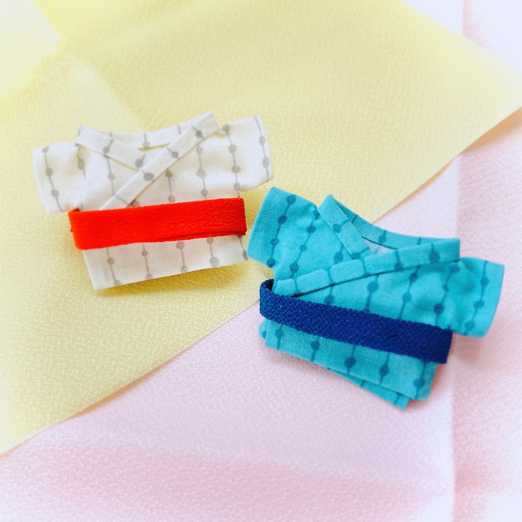 ぬい浴衣 ➖まん丸雫の縦縞➖