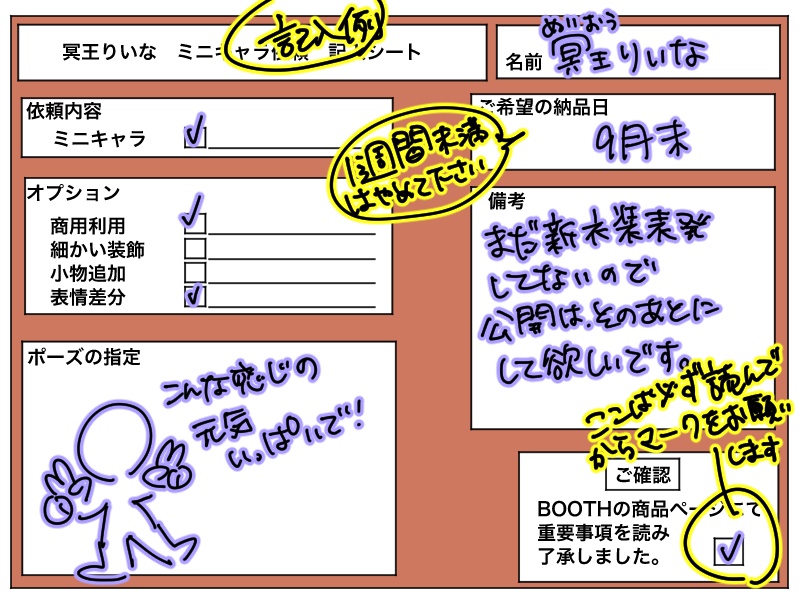 ミニキャラ 有償依頼