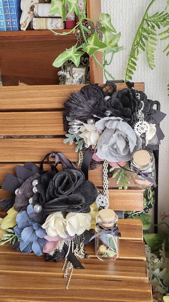 【年末SALE‼️送料無料】1/3ドールサイズ★フラワーポシェット/不思議な植物の入った小瓶を下げて、お散歩や冒険に出掛けてみませんか🌿🎶