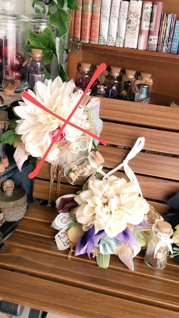 【年末SALE‼️送料無料】1/3ドールサイズ★フラワーポシェット/不思議な植物の入った小瓶を下げて、お散歩や冒険に出掛けてみませんか🌿🎶