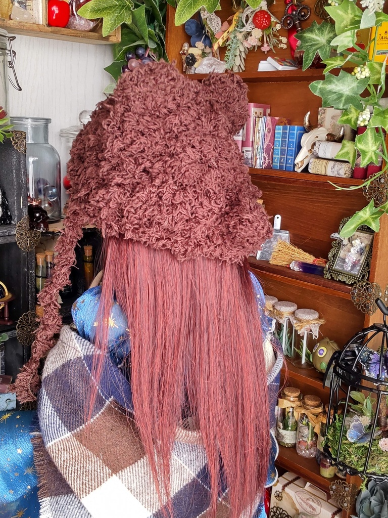 【年末SALE‼️】手編み*クマさん帽子★1/3ドールサイズ(DD・SDなど)/肌寒い季節、お耳が可愛いもふもふな帽子で暖まりましょう🐻✨