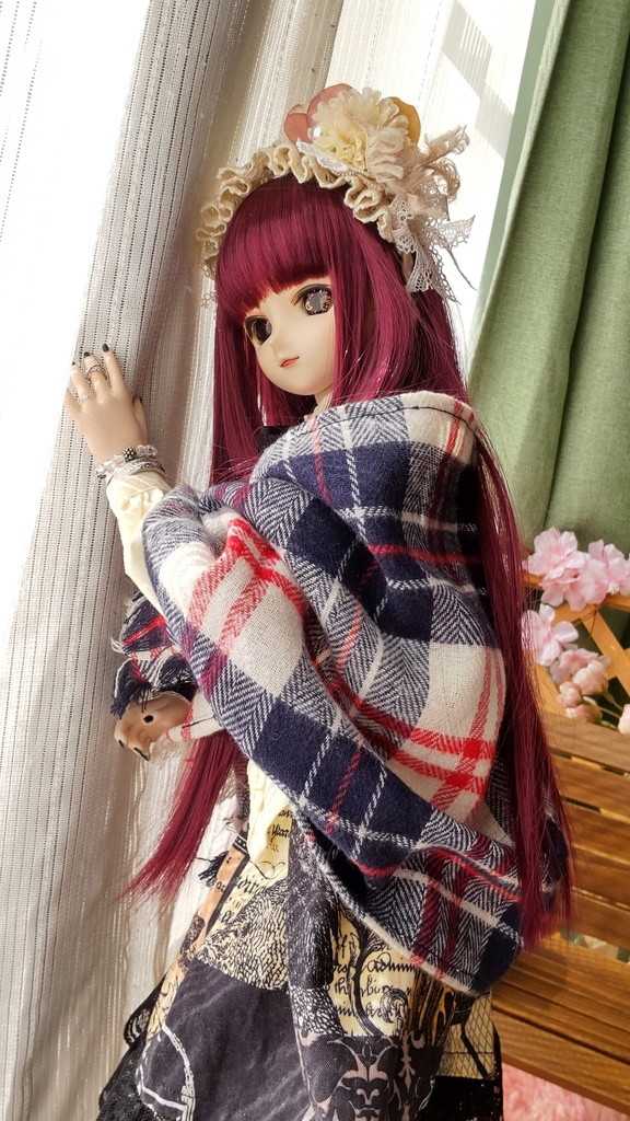 【年末SALE‼️】1/3ドールサイズ(DD・SDなど)★大判ストール*タータンチェック2種/暖かくて、一枚あると便利な大判ストールはいかがですか🎀