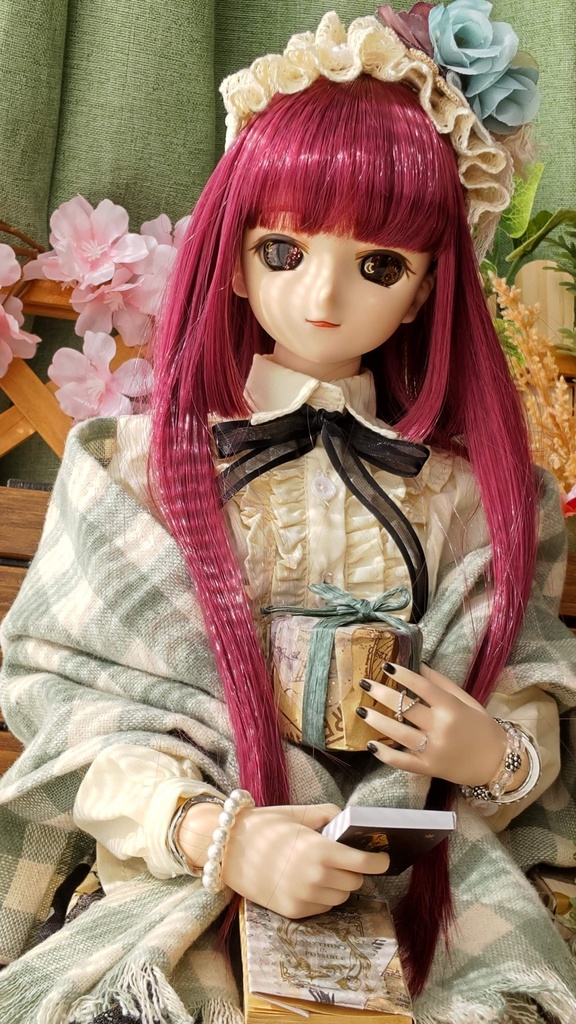 1/3ドールサイズ(DD・SDなど)★大判ストール*ギンガムチェック2種/暖かくて、一枚あると便利な大判ストールはいかがですか🎀