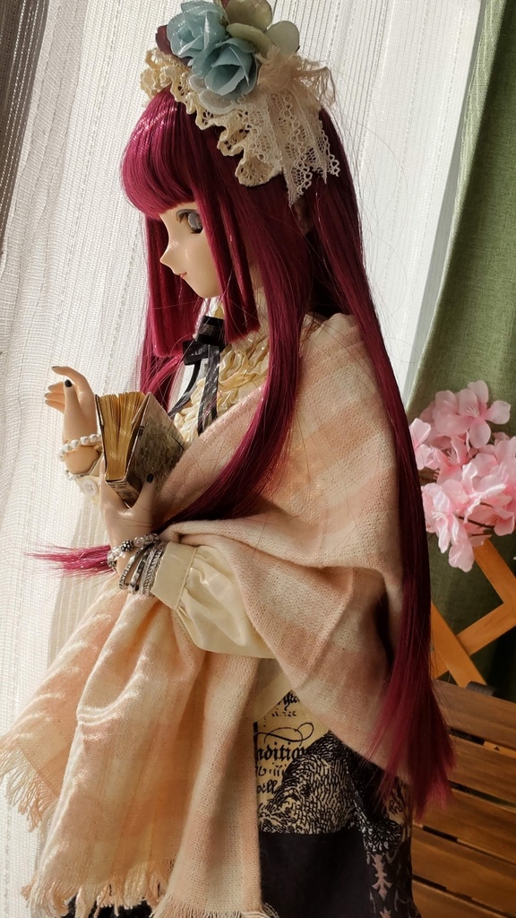 1/3ドールサイズ(DD・SDなど)★大判ストール*ギンガムチェック2種/暖かくて、一枚あると便利な大判ストールはいかがですか🎀