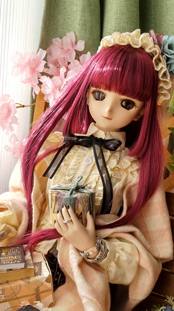 1/3ドールサイズ(DD・SDなど)★大判ストール*ギンガムチェック2種/暖かくて、一枚あると便利な大判ストールはいかがですか🎀