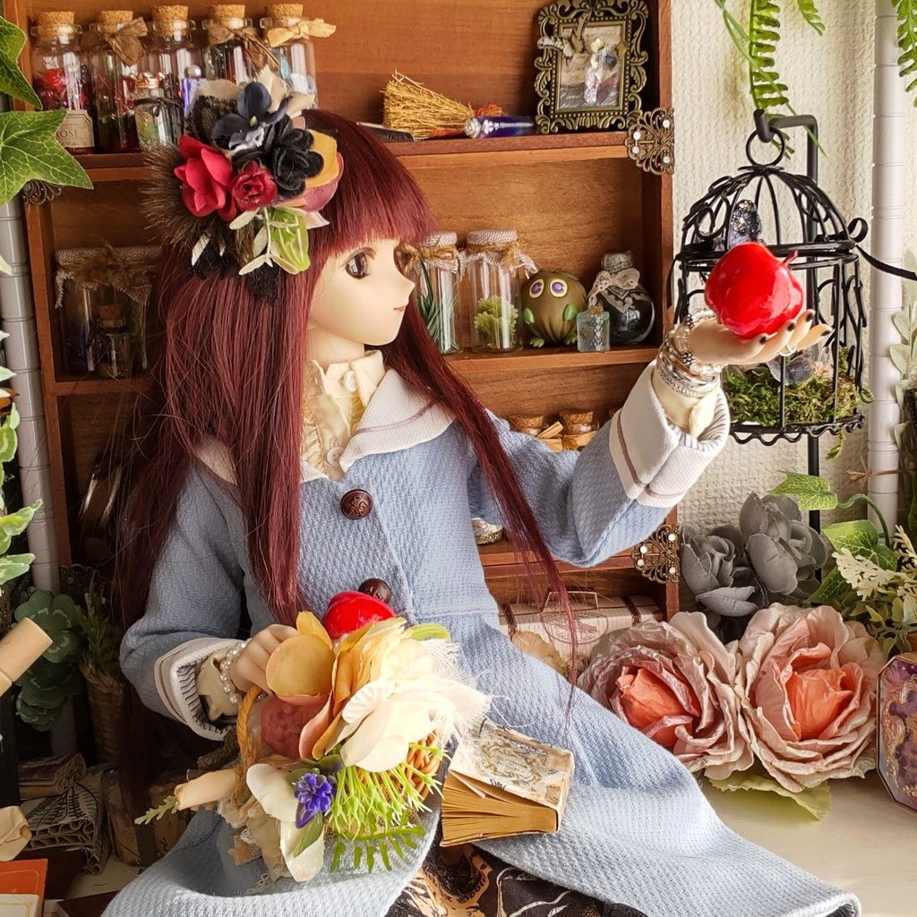 【年末SALE‼️送料無料】1/3ドールサイズ(DD・SDなど)★磁石式ヘッドドレス★3種類/可愛らしいブーケのようなヘッドドレスをどうぞ💐