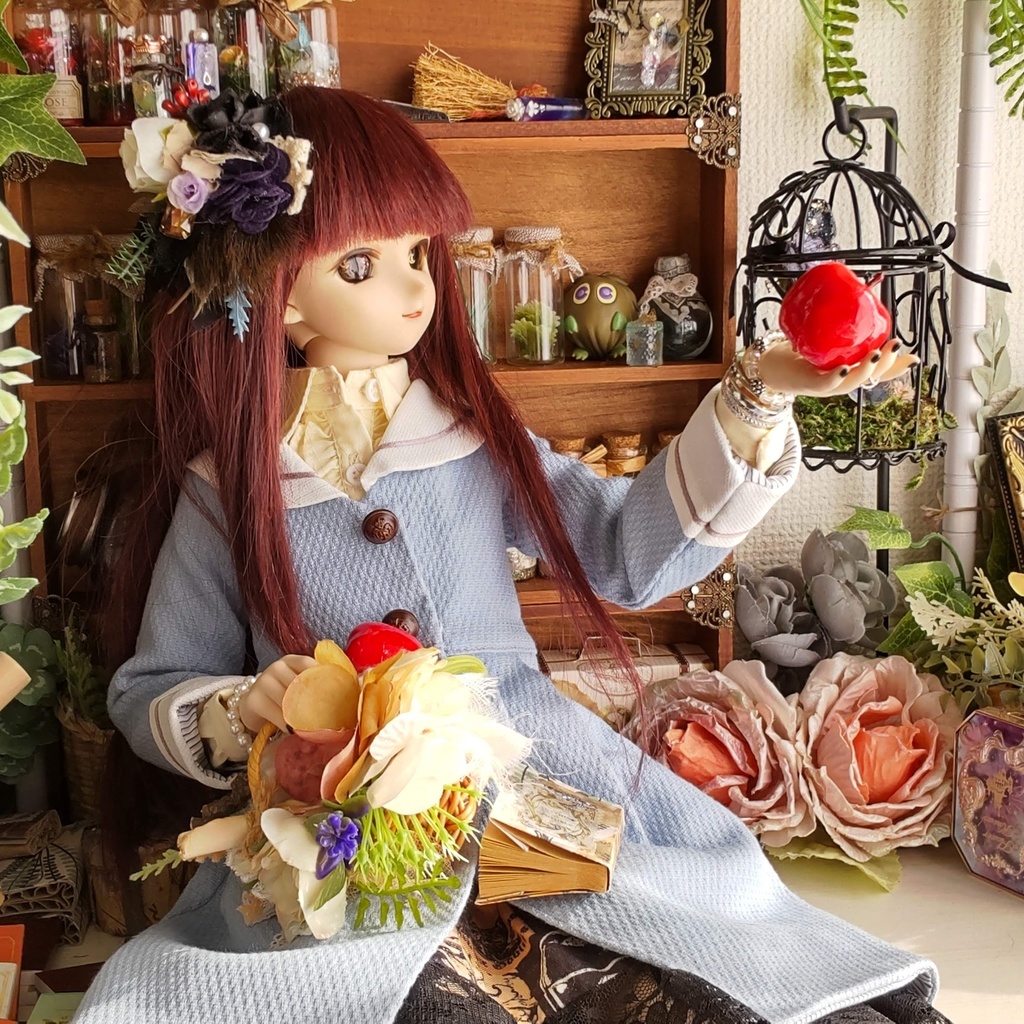 【年末SALE‼️送料無料】1/3ドールサイズ(DD・SDなど)★磁石式ヘッドドレス★3種類/可愛らしいブーケのようなヘッドドレスをどうぞ💐