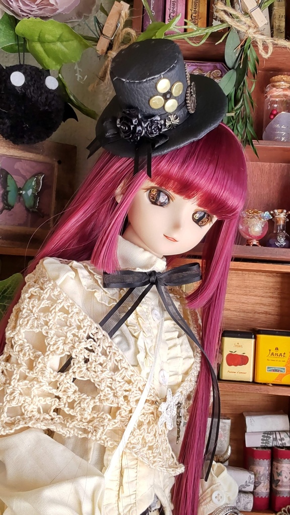 1/3ドールサイズ(DD・SDなど)★シルクハット型ヘッドドレス(磁石入り)★3種類/ゴシックで格好良いヘッドドレスをどうぞ🎩✨