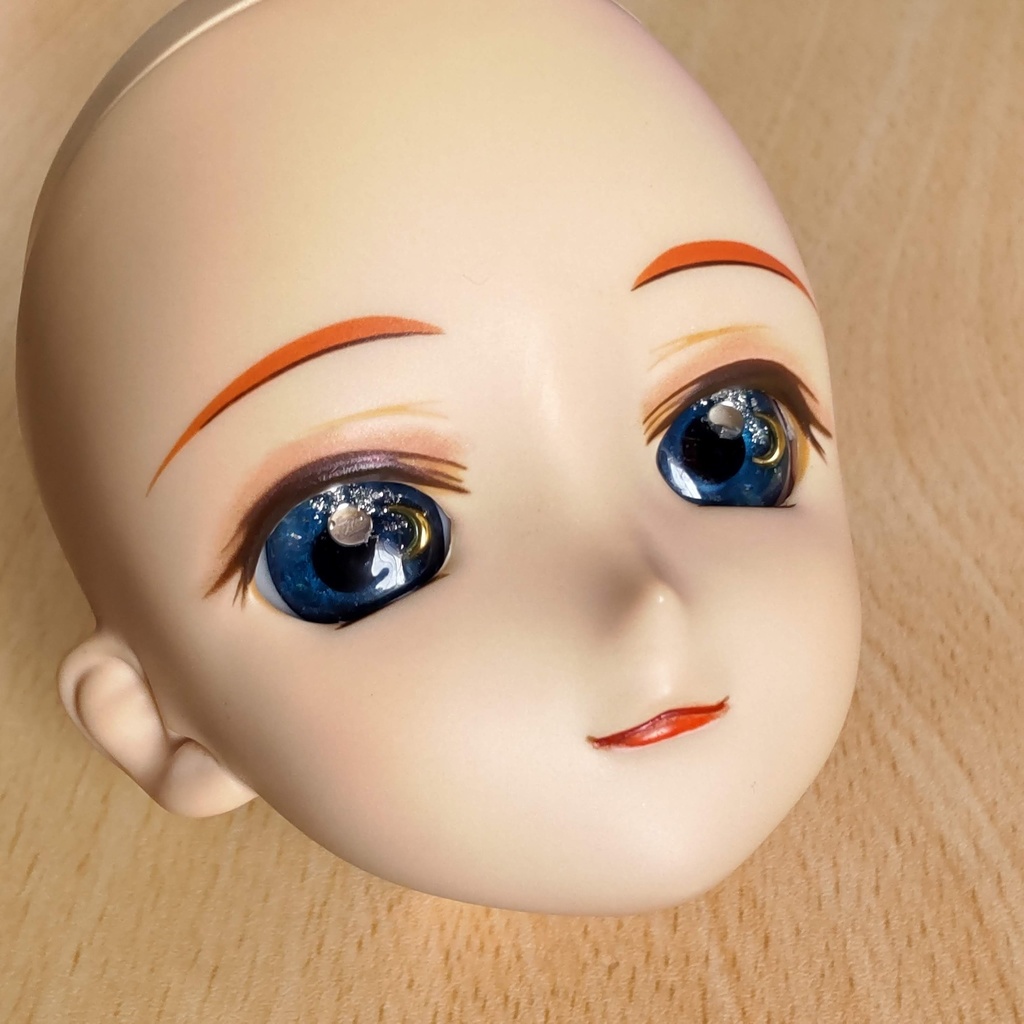 【年末SALE‼️送料無料】レジンアイ*20㎜【夜空の輝き★淡く青い空】/月の輝く夜空を、あなたのドールの瞳の中へ... ✨