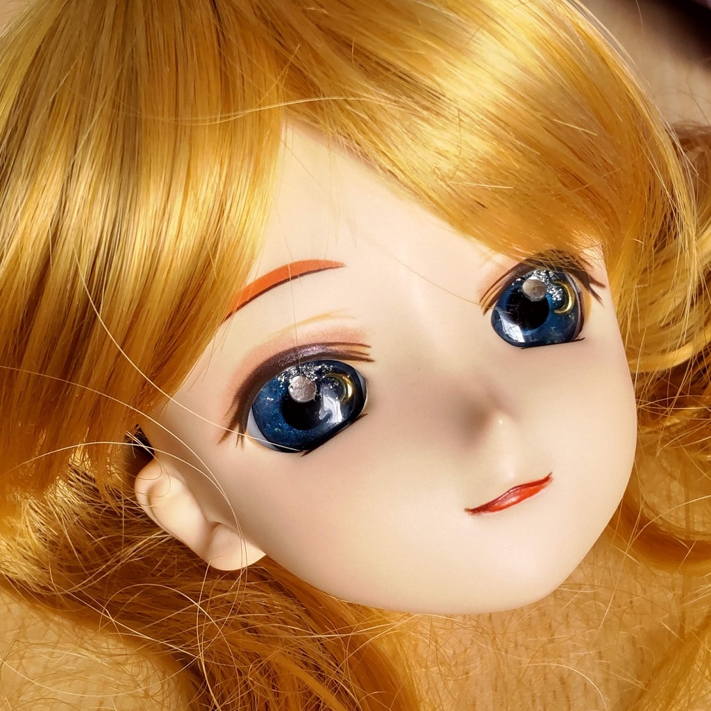 【年末SALE‼️送料無料】レジンアイ*20㎜【夜空の輝き★淡く青い空】/月の輝く夜空を、あなたのドールの瞳の中へ... ✨