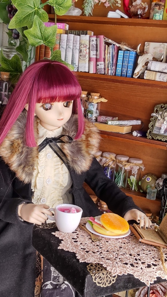 【お値段改定🪄】1/3ドールサイズ(DD・SDなど)さくらラテ★レジン作品/あなたのドール達に温かそうな飲み物をどうぞ☕