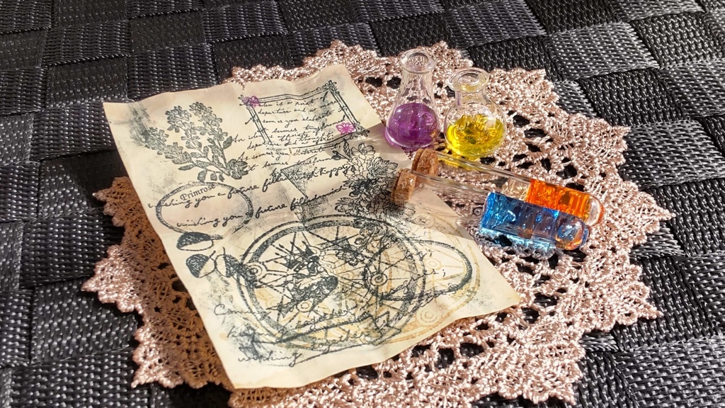 1/3ドールサイズ【魔法の実験道具セット】★3種類/美しくキレイでちょっと怪しい、そんな謎の実験道具セットをおひとついかがですか✨