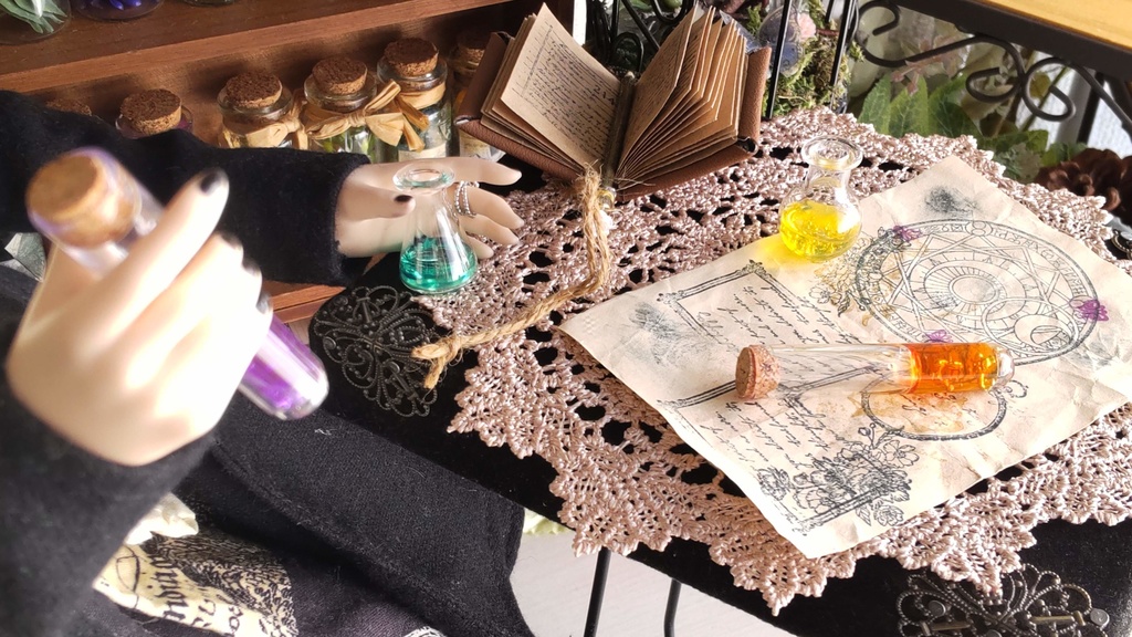 1/3ドールサイズ【魔法の実験道具セット】★3種類/美しくキレイでちょっと怪しい、そんな謎の実験道具セットをおひとついかがですか✨