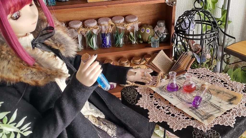 1/3ドールサイズ【魔法の実験道具セット】★3種類/美しくキレイでちょっと怪しい、そんな謎の実験道具セットをおひとついかがですか✨