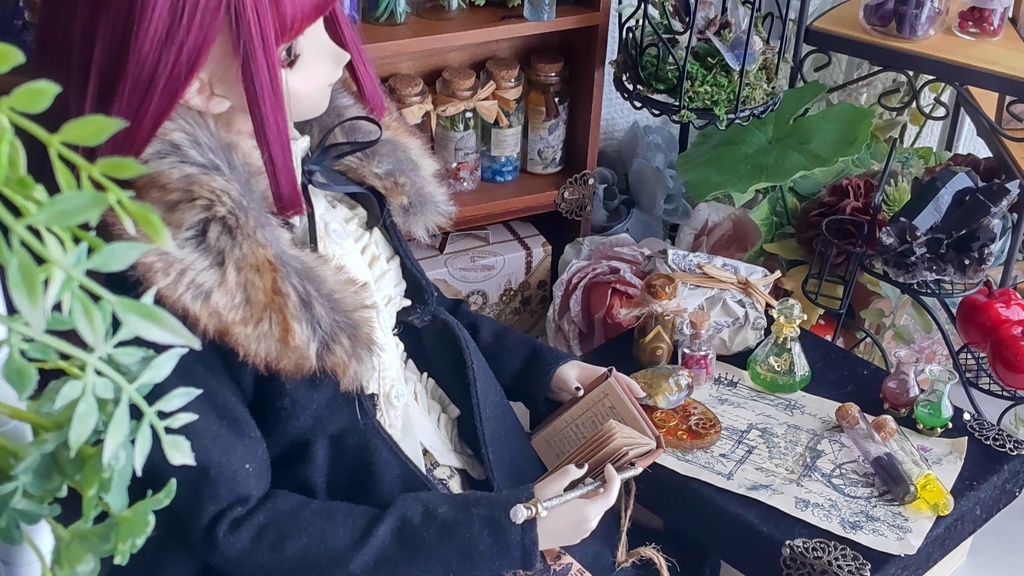 【お値段改定🪄】1/3ドールサイズ(SD、DDなど)魔法道具セット★妖精との契約①/魔法陣やノートなど魔法道具のセットです📜🔯✨