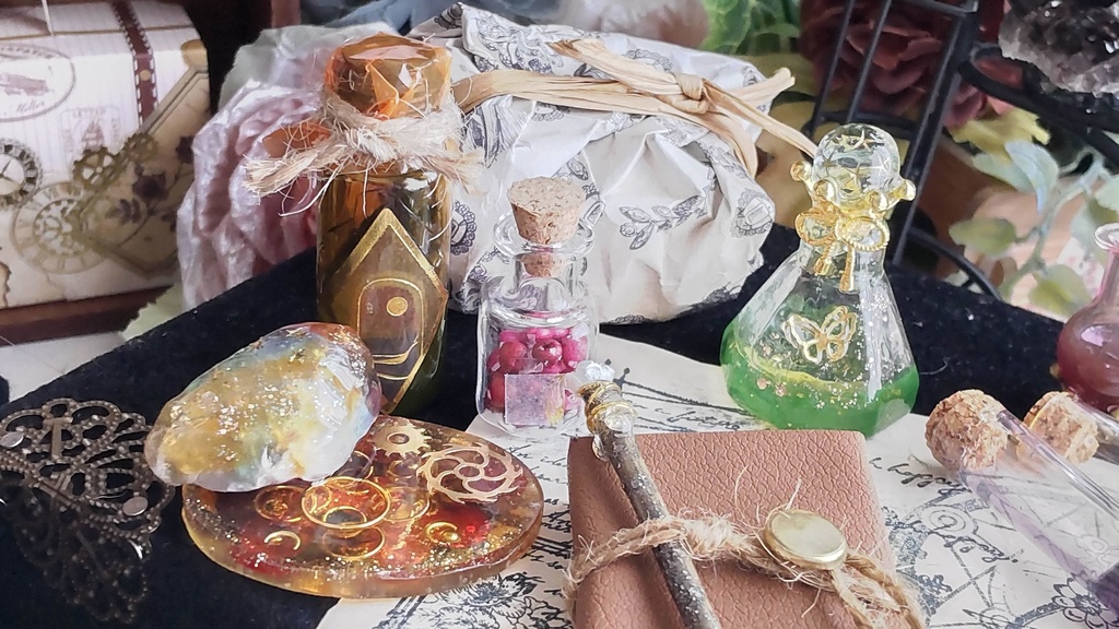 【お値段改定🪄】1/3ドールサイズ(SD、DDなど)魔法道具セット★妖精との契約①/魔法陣やノートなど魔法道具のセットです📜🔯✨