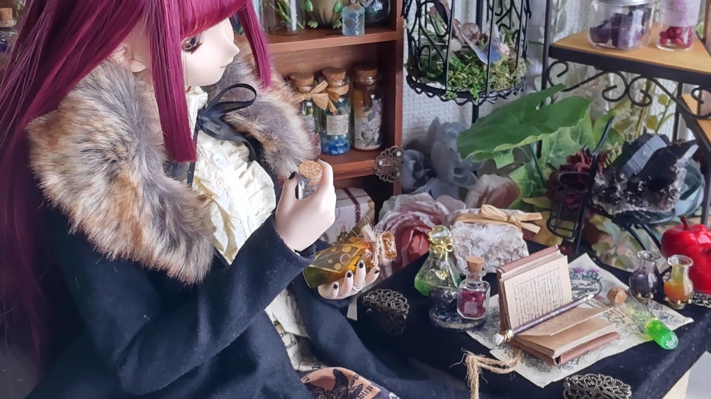 【年末SALE‼️】1/3ドールサイズ(SD、DDなど)魔法道具セット★妖精との契約②/魔法陣やノートなど魔法道具のセットです📜🔯✨