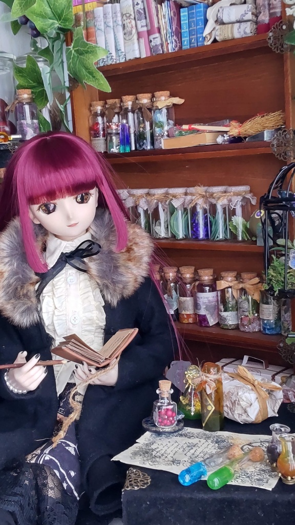 【年末SALE‼️】1/3ドールサイズ(SD、DDなど)魔法道具セット★妖精との契約②/魔法陣やノートなど魔法道具のセットです📜🔯✨