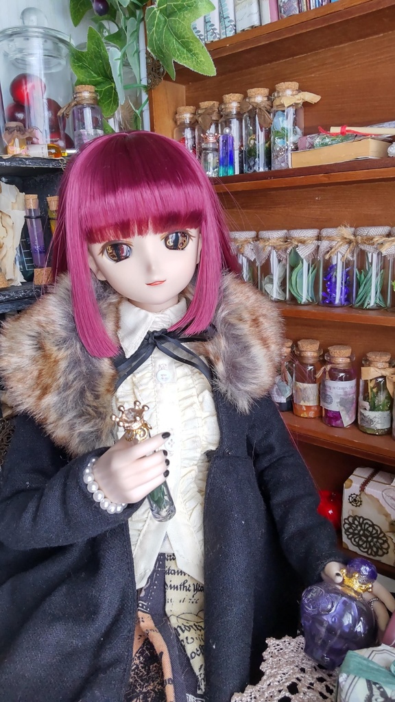 【お値段改定🪄】1/3ドールサイズ(SD、DDなど)妖精の国のセット/ゴシックでメルヘンな小瓶などのセットです📜🌿✨