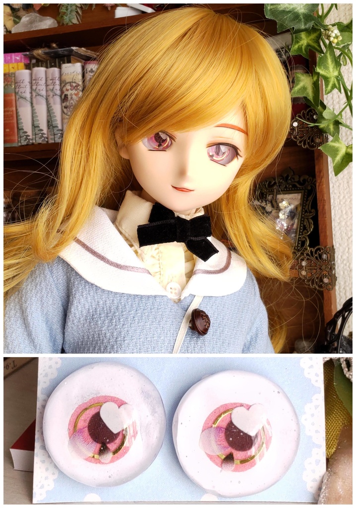 レジン*カポジョンアイ★試作品20㎜【さくら色】／ちょっぴり可愛らしいアイをあなたのドールへ... 💕