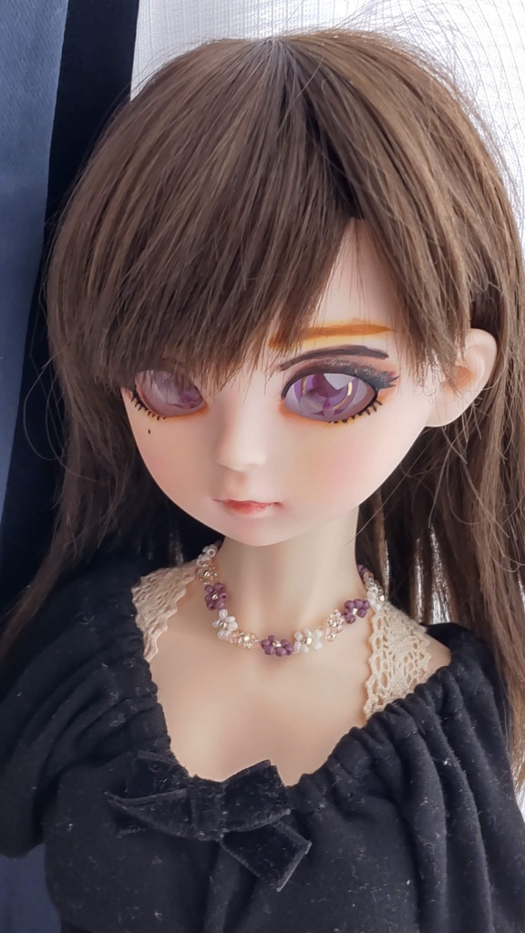 【お値段改定🪄】レジン*カポジョンアイ★20㎜【すみれ色ハート輝き】/ちょっぴり可愛らしいアイをあなたのドールへ... 💕