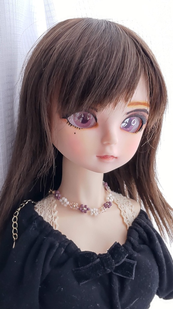 【お値段改定🪄】レジン*カポジョンアイ★20㎜【すみれ色・蝶の輝き】/ちょっぴり可愛らしいアイをあなたのドールへ... 💕