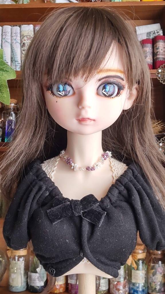 レジンアイ【薔薇と蝶】20㎜*16㎜/ちょっと個性的なアイを、あなたのドールさんにいかがですか✨