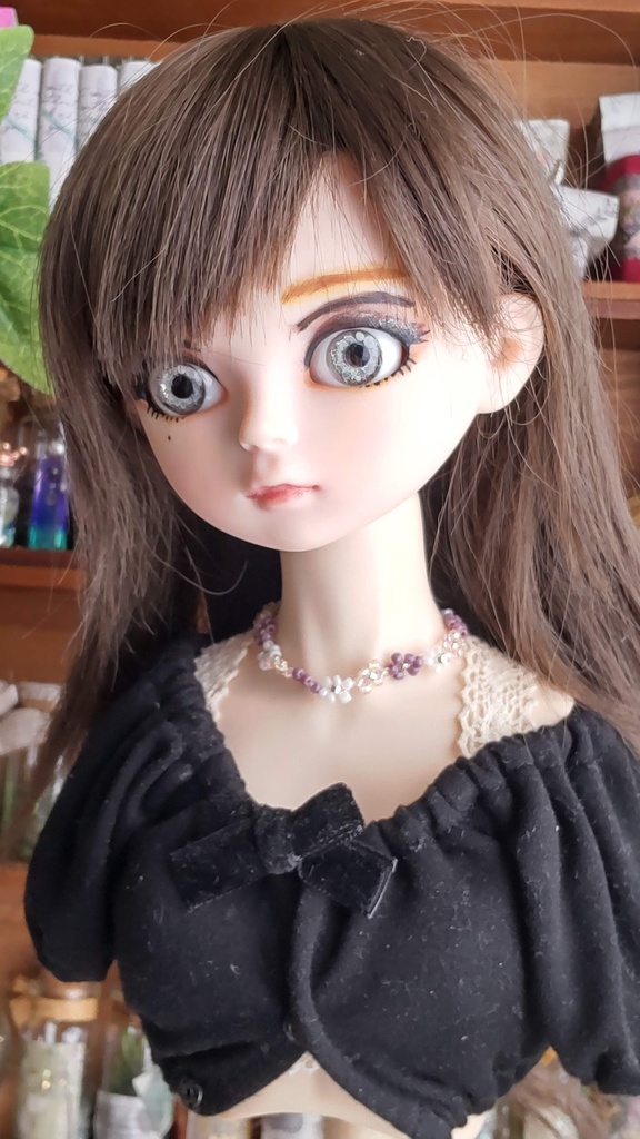 レジンアイ【白フラワーレース】20㎜*16㎜/ちょっと個性的なアイを、あなたのドールさんにいかがですか✨