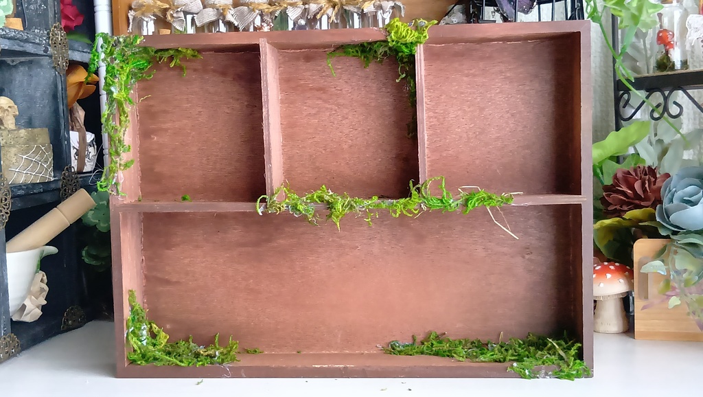 ドールサイズ★木箱で作った魔法棚と小瓶のセット✨ドールのお部屋に素敵な棚はいかがですか♪