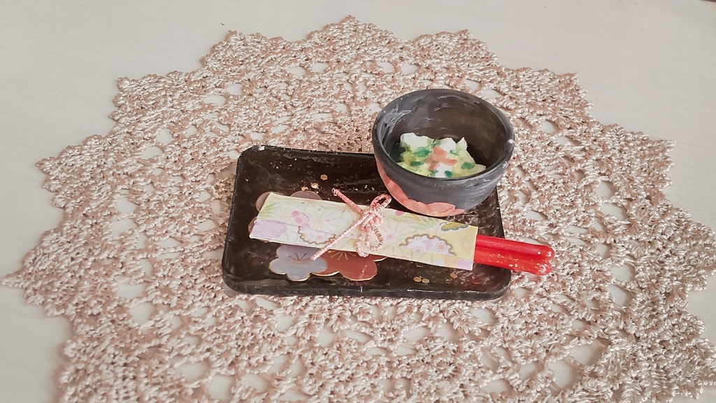 1/3サイズ★お茶漬けセット(お茶漬け、お盆、お箸)/軽く一杯いかがですか✨