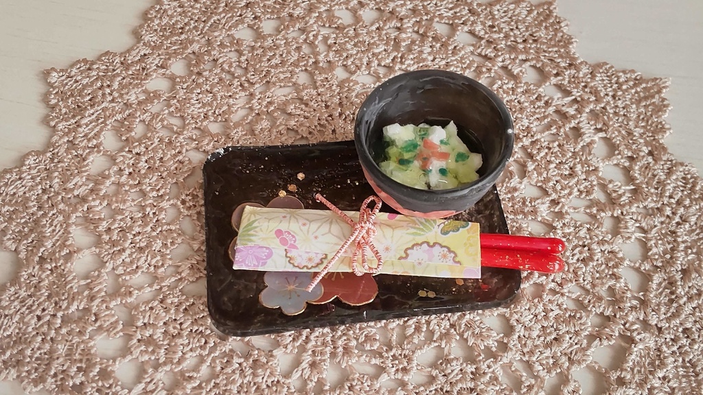 1/3サイズ★お茶漬けセット(お茶漬け、お盆、お箸)／軽く一杯いかがですか✨